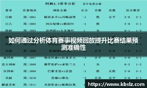 如何通过分析体育赛事视频回放提升比赛结果预测准确性